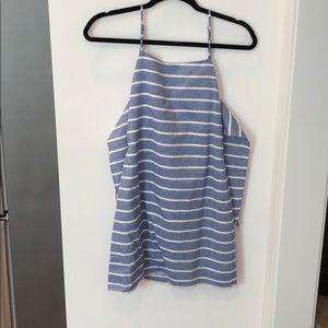 blue and white striped cotton candy la romper